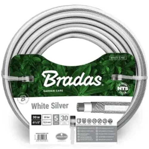 WĄŻ  NTS WHITE SILVER  1/2'' 30M BRADAS