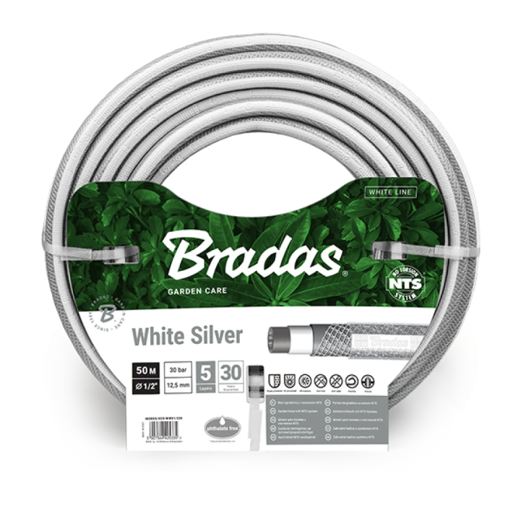 WĄŻ  NTS WHITE SILVER  1/2'' 50M BRADAS