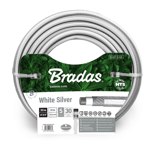 WĄŻ  NTS WHITE SILVER 3/4'' 30M BRADAS