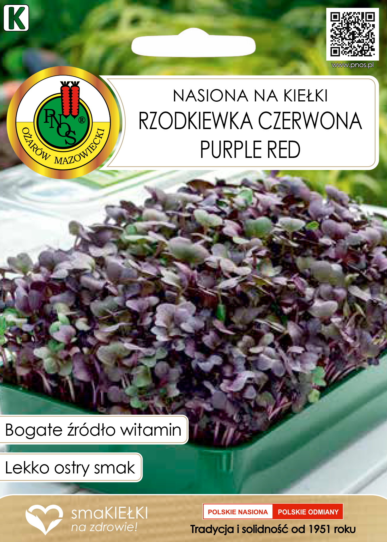 NASIONA NA KIEŁKI RZODKIEWKA CZERWONA PURPLE RED (5G)  