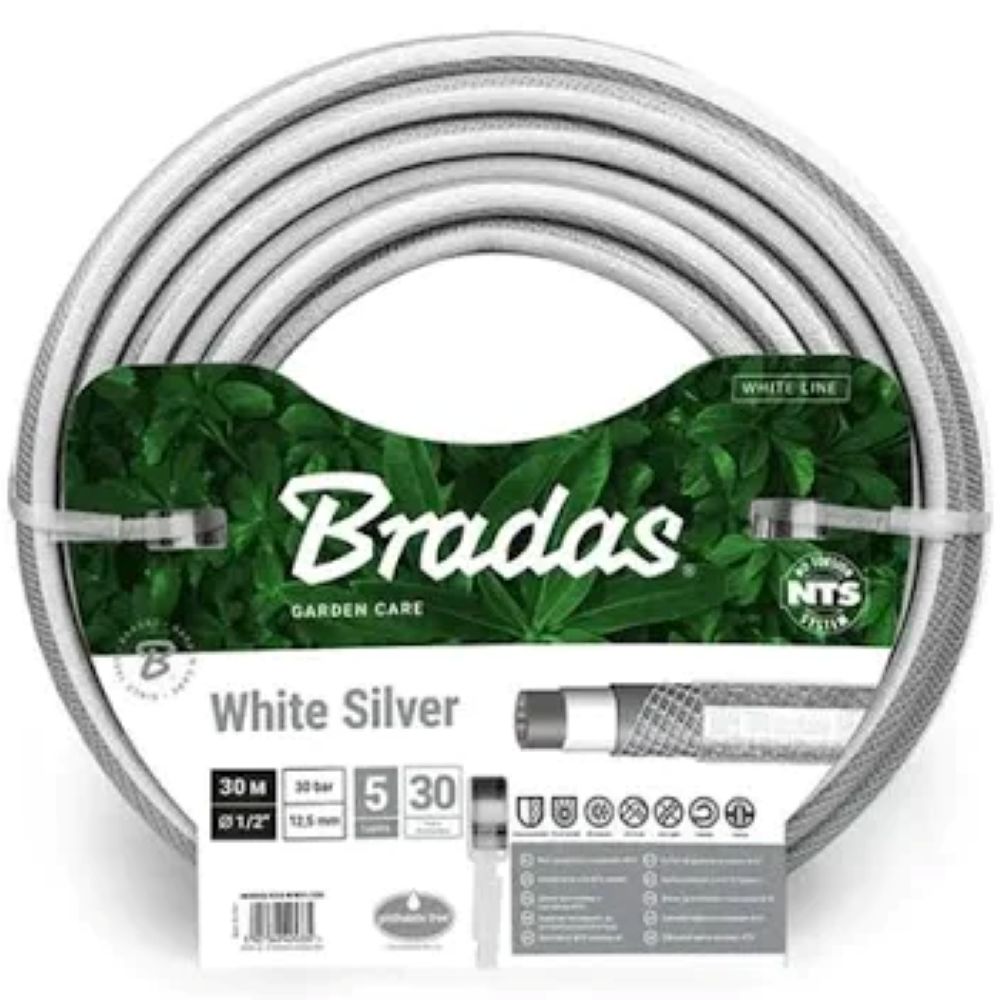 WĄŻ  NTS WHITE SILVER  1/2'' 30M BRADAS